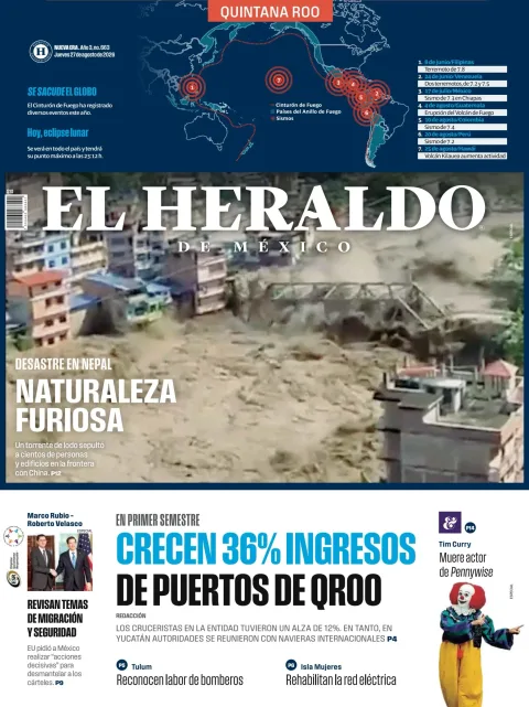 Portada de El Heraldo de Mexico - Quintana Roo
