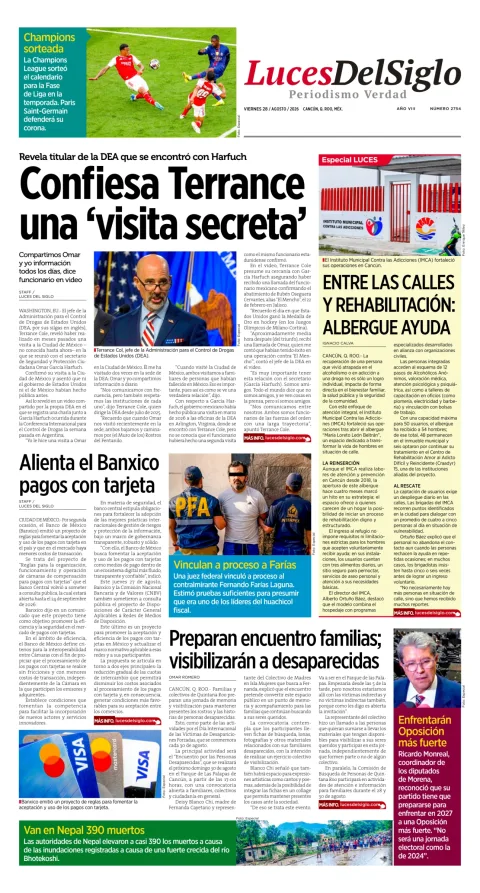 Portada de Luces del Siglo del viernes, 28 de agosto de 2026