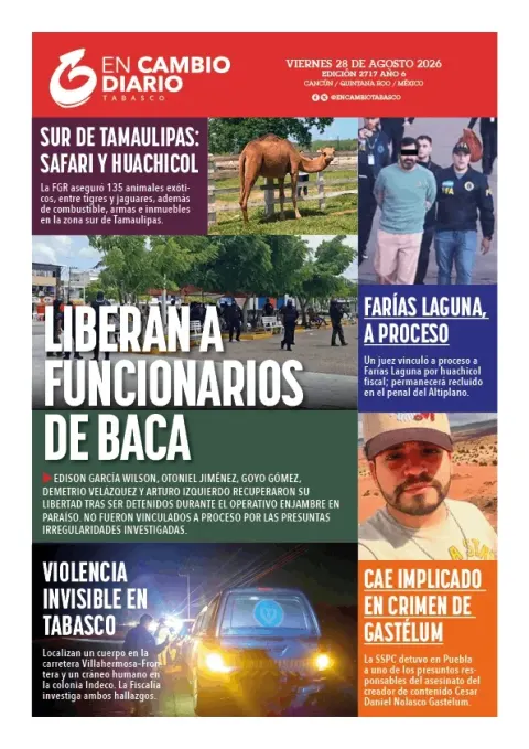 Portada de En Cambio - Quintana Roo (contraportada) del viernes, 28 de agosto de 2026