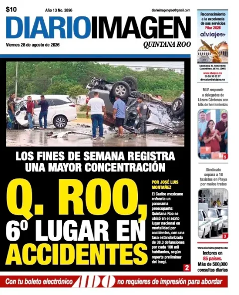 Portada de Diario Imagen Quintana Roo del viernes, 28 de agosto de 2026