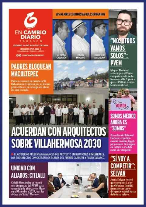 Portada de En Cambio - Quintana Roo (portada) del viernes, 28 de agosto de 2026