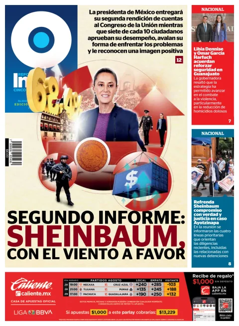 Portada de Reporte Indigo Nacional del viernes, 28 de agosto de 2026