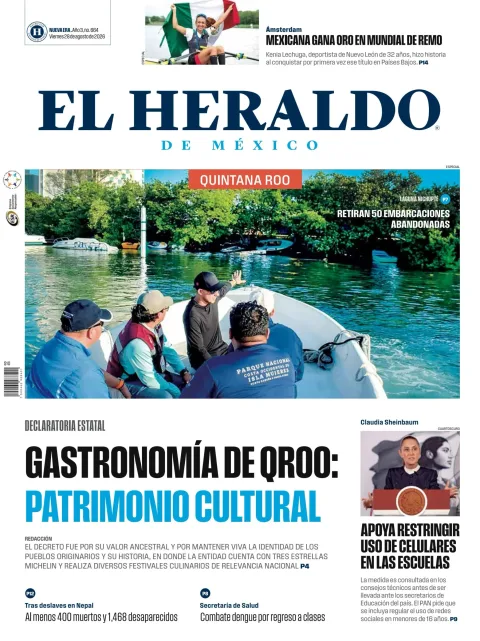 Portada de El Heraldo de Mexico - Quintana Roo