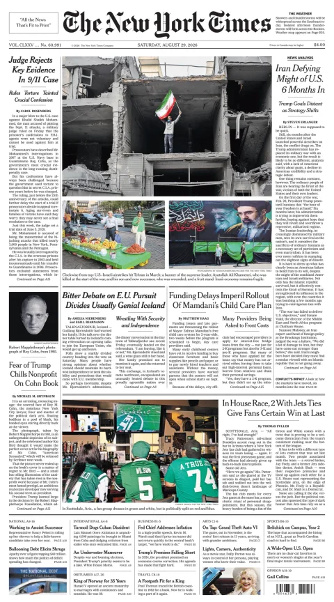 Portada de The New York Times (national)