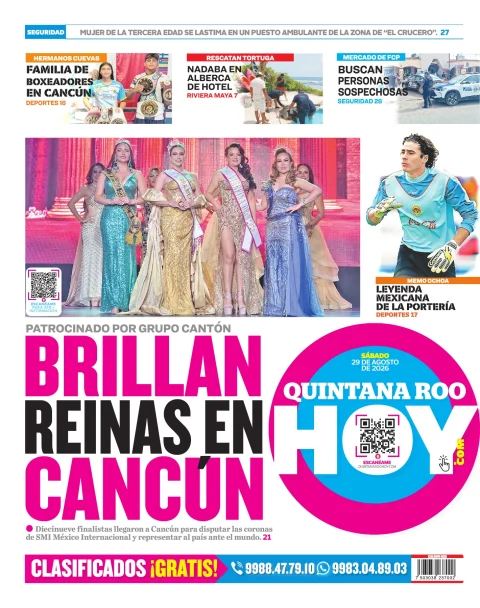 Portada de Quintana Roo Hoy (contraportada)