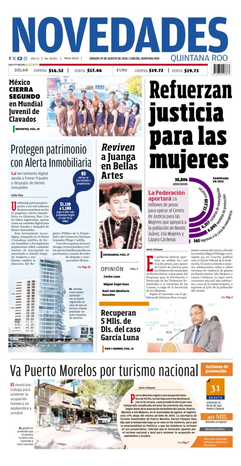 Portada de Novedades Quintana Roo
