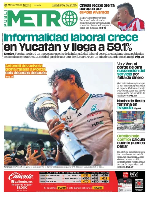 Portada de Publimetro Merida