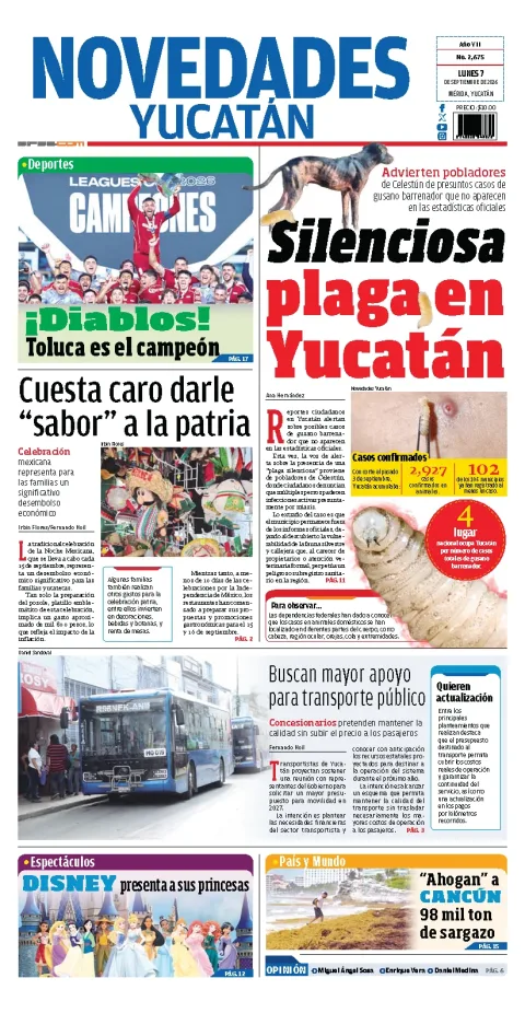 Portada de Novedades Yucatan