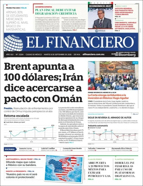 Portada de El Financiero