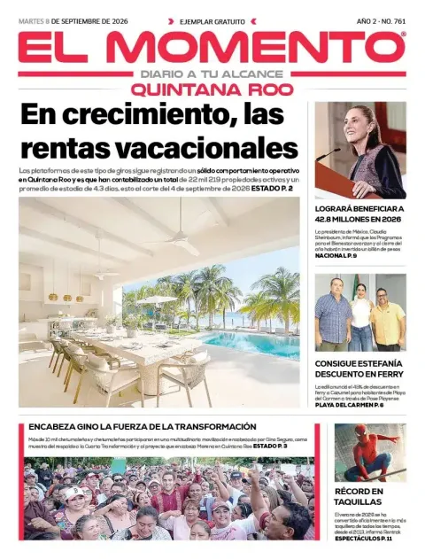 Portada de El Momento Quintana Roo