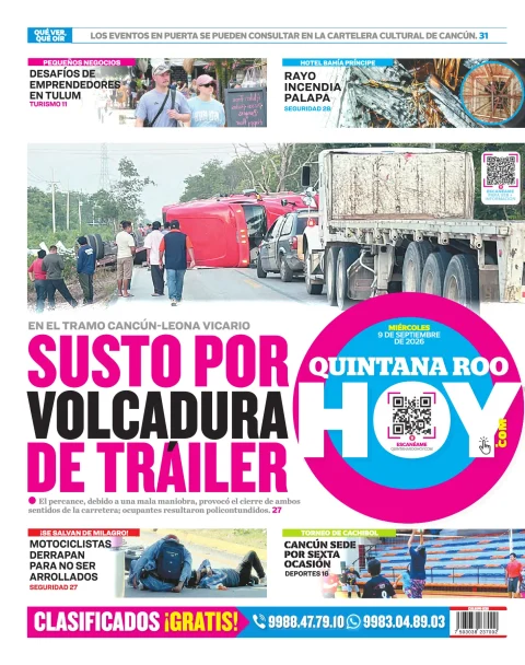 Portada de Quintana Roo Hoy (contraportada)