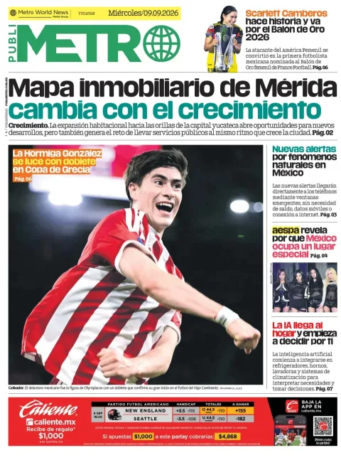 Portada de Publimetro Merida