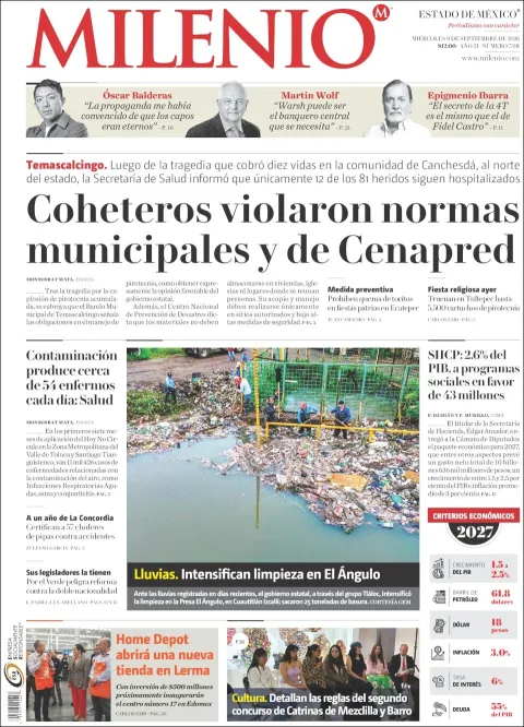 Portada de Milenio Edo de Mexico
