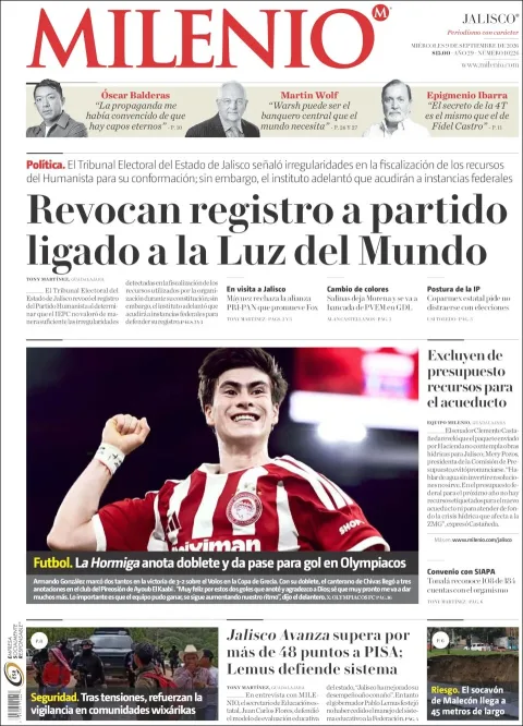 Portada de Milenio Jalisco