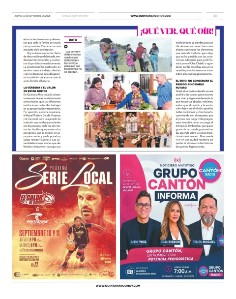 Portada de Quintana Roo Hoy (contraportada)