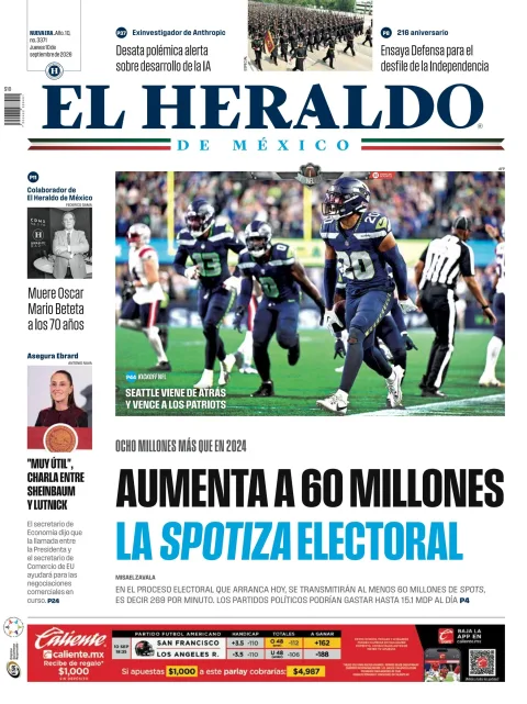Portada de El Heraldo de Mexico