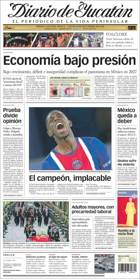 Portada de Diario de Yucatán