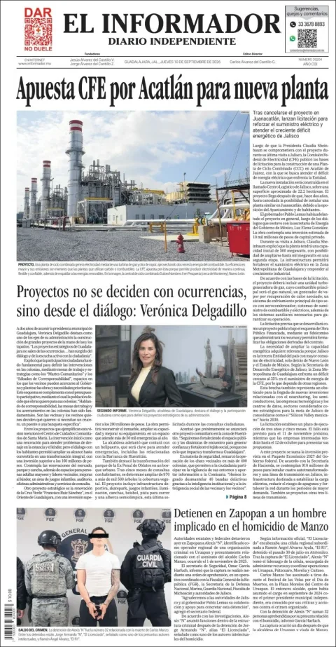 Portada de El Informador
