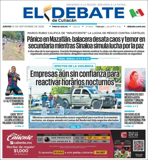 Portada de El Debate de Culiacan