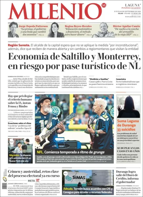 Portada de Milenio Laguna
