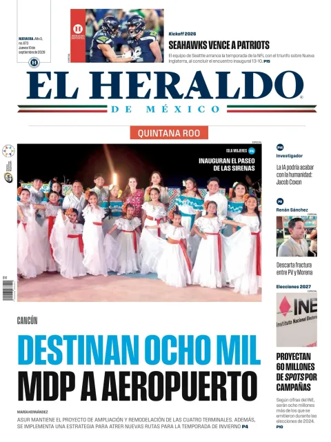 Portada de El Heraldo de Mexico - Quintana Roo