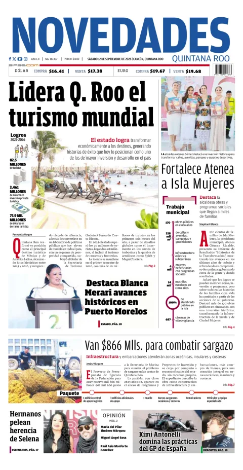 Portada de Novedades Quintana Roo