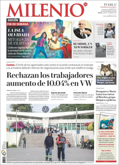 Portada de Milenio Puebla