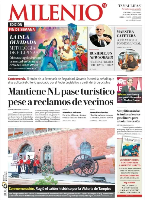 Portada de Milenio Tamaulipas