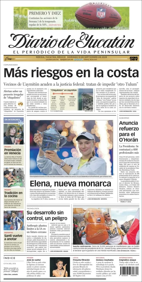 Portada de Diario de Yucatán