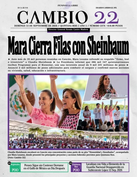 Portada de Diario Cambio 22 (portada)