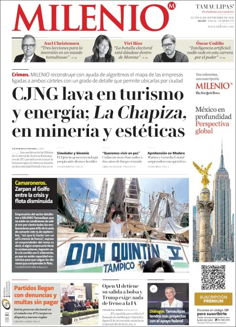 Portada de Milenio Tamaulipas
