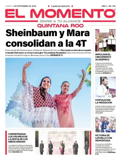 Portada de El Momento Quintana Roo