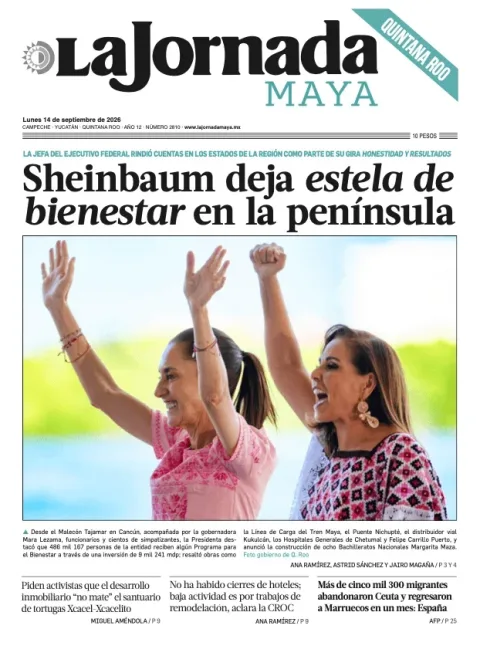 Portada de La Jornada Maya Quintana Roo