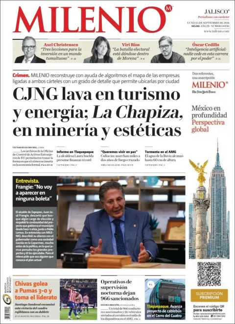 Portada de Milenio Jalisco