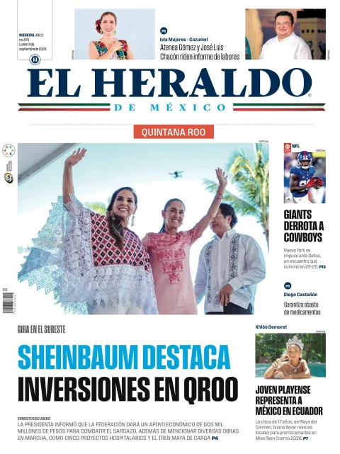 Portada de El Heraldo de Mexico - Quintana Roo