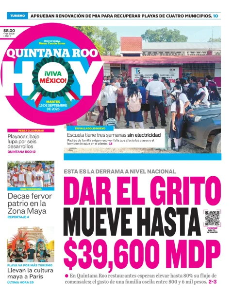 Portada de Quintana Roo Hoy (portada)