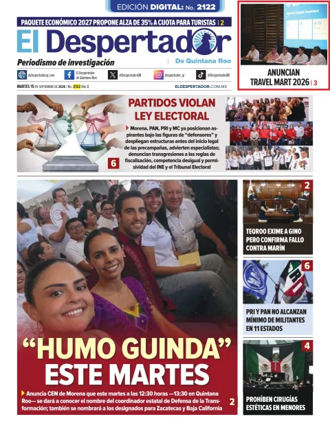 Portada de El Despertador de Quintana Roo