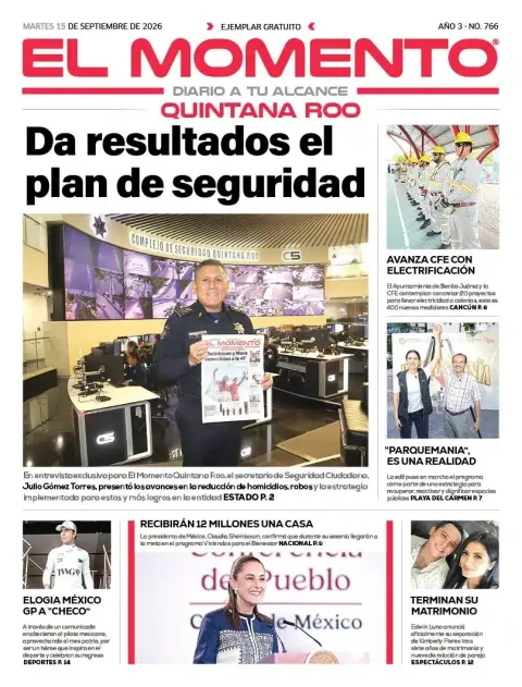 Portada de El Momento Quintana Roo