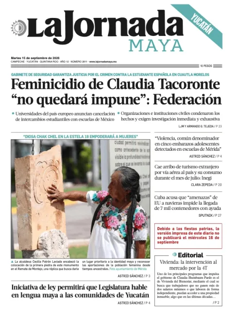 Portada de La Jornada Maya Yucatán