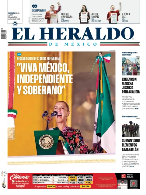 Portada de El Heraldo de Mexico