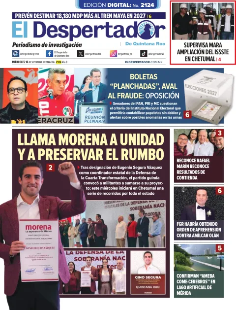 Portada de El Despertador de Quintana Roo