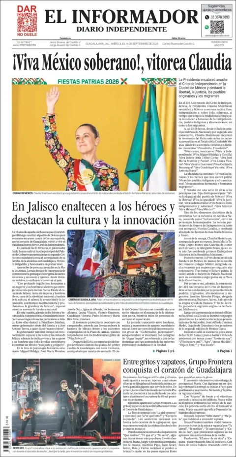 Portada de El Informador
