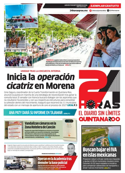Portada de 24 Horas Quintana Roo