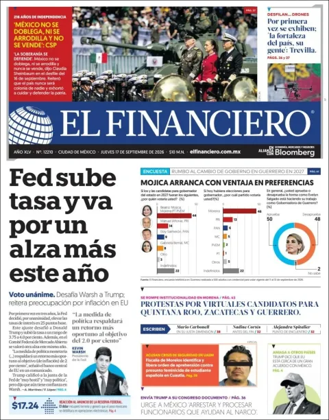 Portada de El Financiero