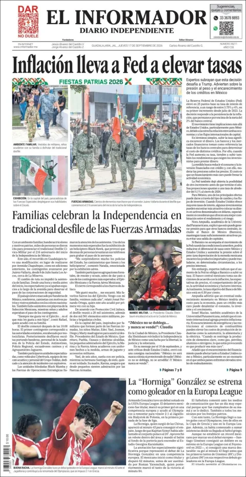 Portada de El Informador