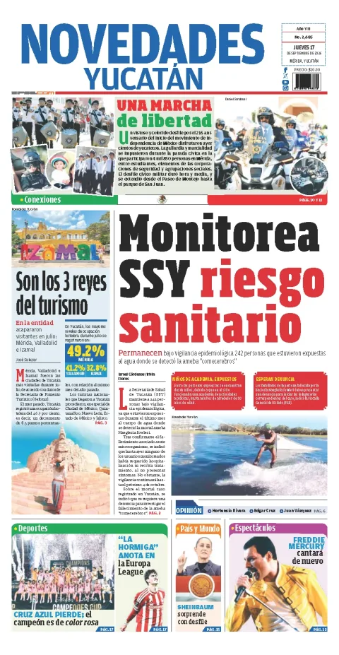 Portada de Novedades Yucatan
