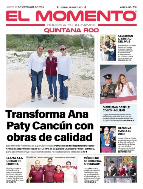 Portada de El Momento Quintana Roo