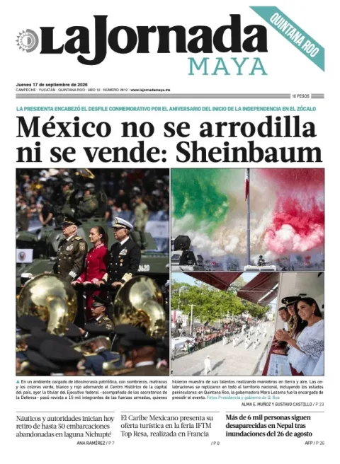 Portada de La Jornada Maya Quintana Roo