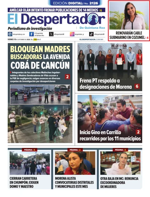Portada de El Despertador de Quintana Roo