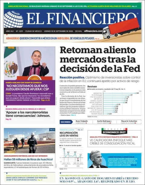 Portada de El Financiero